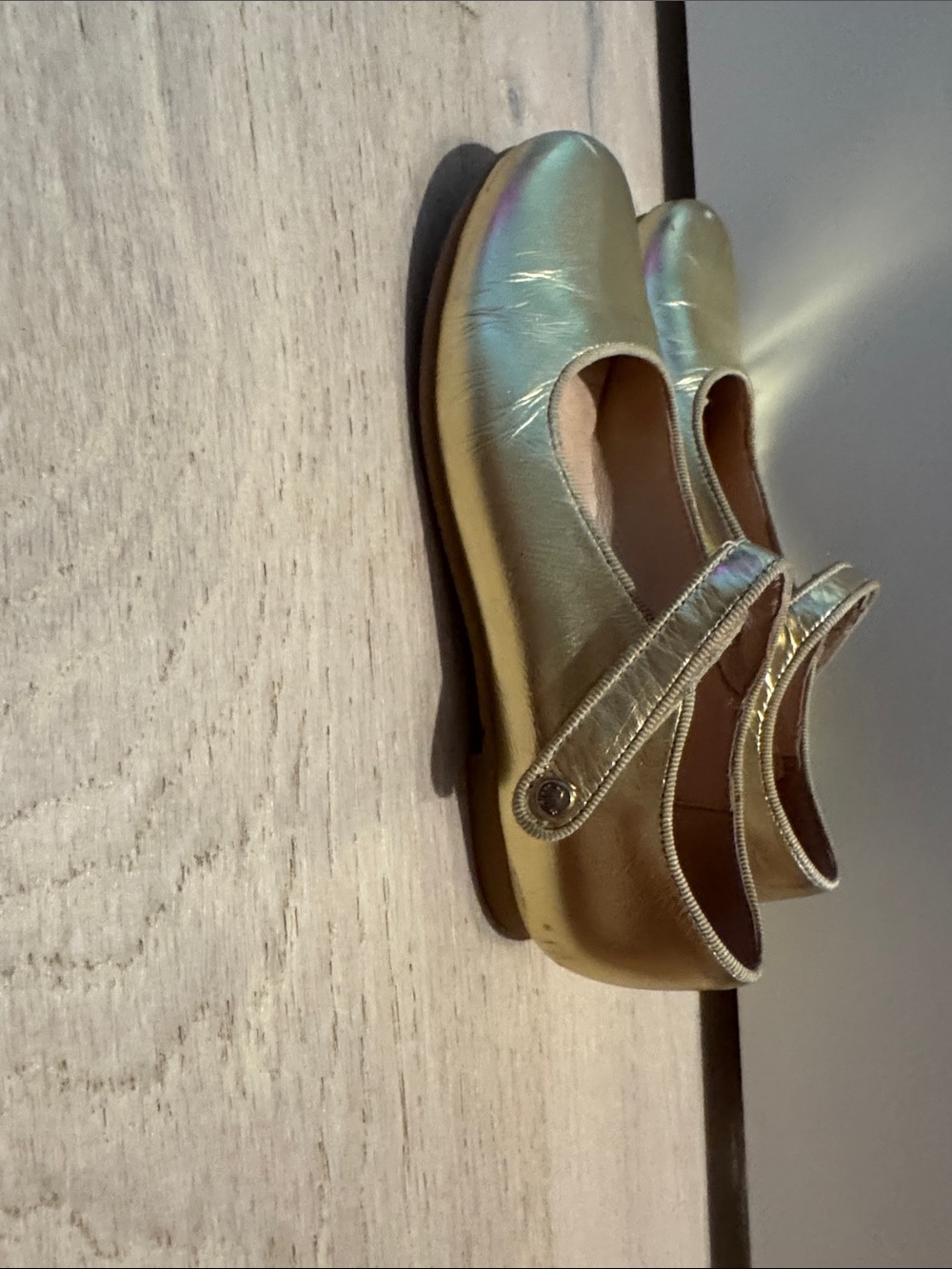 Jacadi Gold Metallic Mary Jane Dress Shoes for Kids